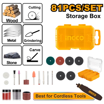 Ingco csapos mini csiszolófej készlet 81 db