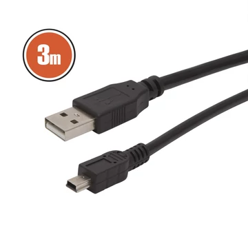 USB kábel 2.0 A dugó - B dugó mini 3 m