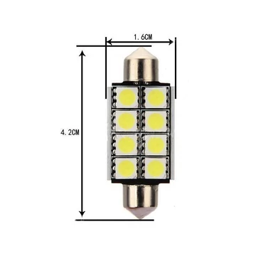 Can Bus led izzó 12V 3W Szofita 42 mm 5050 8 SMD kék