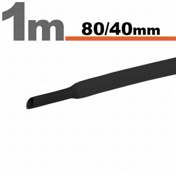 Zsugorcső fekete 80 / 40 mm