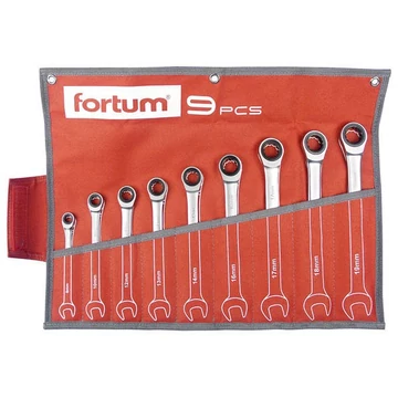 Fortum racsnis csillag-villáskulcs készlet 9 db 8-19 mm