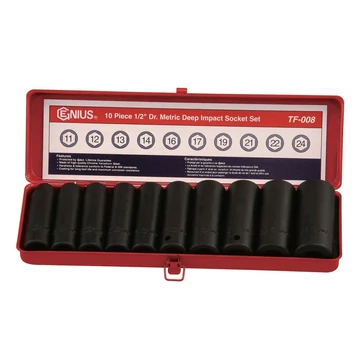 Genius légkulcs készlet 10 db-os 11-24 mm 1/2" hosszított
