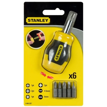 Stanley multibit mágneses marokcsavarhúzó 6 részes