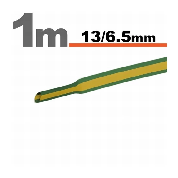 Zsugorcső zöld/sárga 13 / 6,5 mm