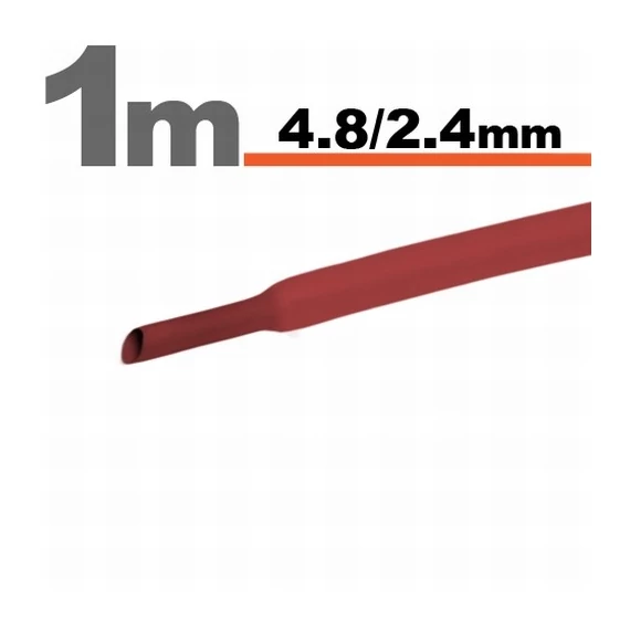 Zsugorcső piros 4,8 / 2,4 mm