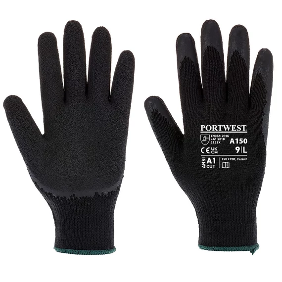 Portwest Classic Grip latex kesztyű fekete, M-es méret