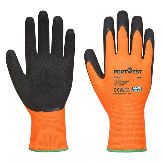 Portwest Hi-Vis Grip védőkesztyű - Latex narancs / fekete, XL-es méret