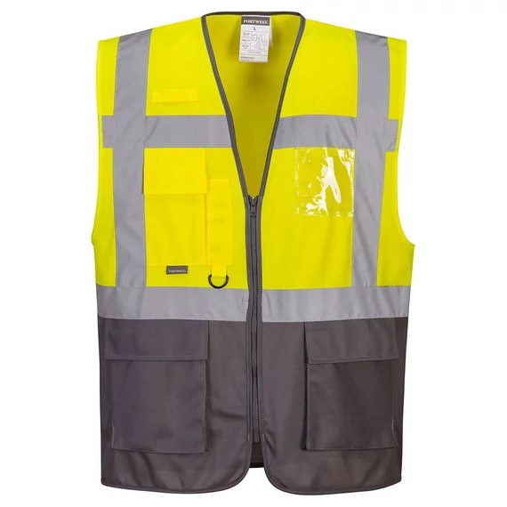Portwest Warsaw vezetői mellény sárga / szürke, 3XL-es méret