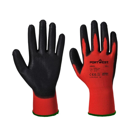 Portwest Red - PU kesztyű piros / fekete, 2XL-es méret