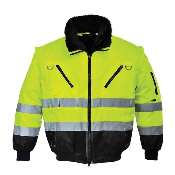 Portwest Hi-Vis 3-in-1 Pilota kabát sárga / fekete, S-es méret