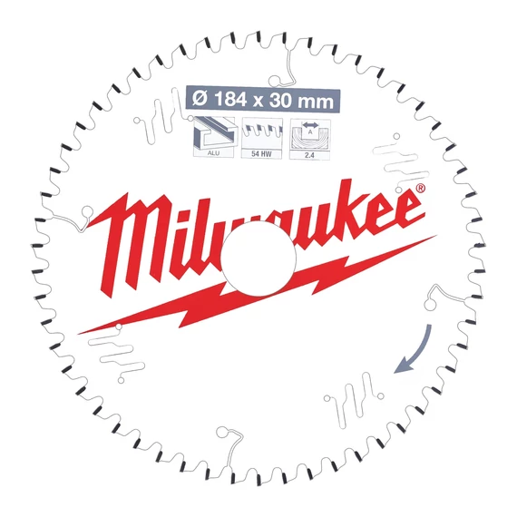 Milwaukee fűrésztárcsa 185 x 30 x 2,2 mm 40 fog alumíniumhoz