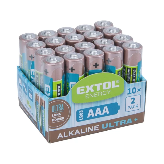 Extol alkáli elem készlet 20 db AAA 1,5 V