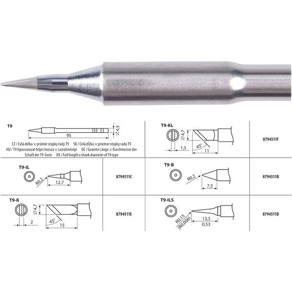 Extol forrasztócsúcs T9-B a 8794511 forrasztó pákához