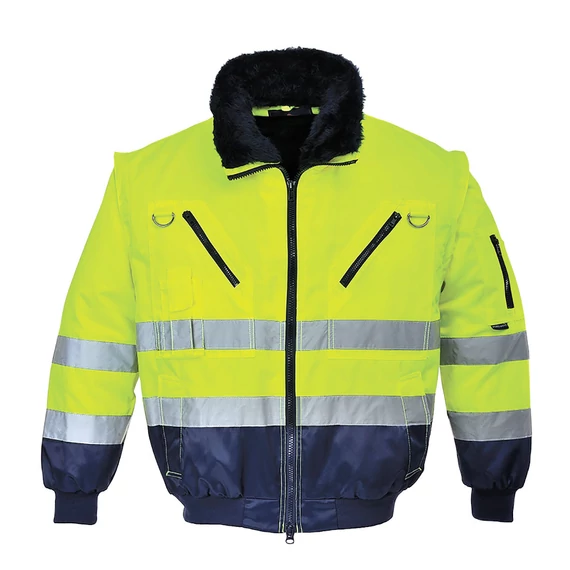 Portwest Hi-Vis 3-in-1 Pilota kabát sárga / tengerészkék, 2XL-es méret