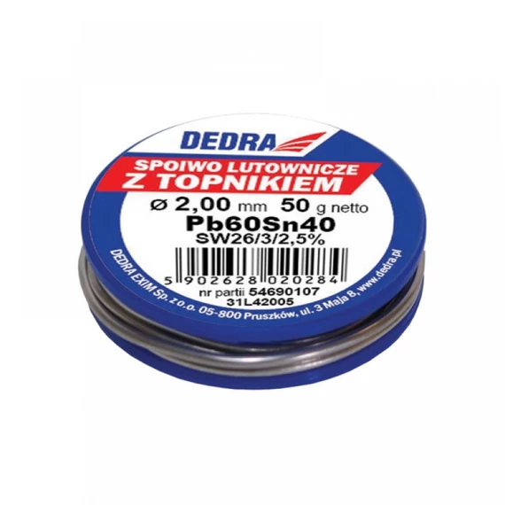 Dedra forrasztóón 2.0 mm 50 g 40%SN