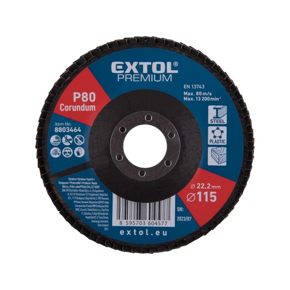 Extol lamellás csiszoló 115x22 mm P80 fémre műanyagra fára