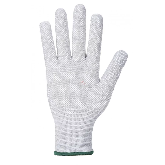 Portwest ESD Micro pontozott védőkesztyű szürke / fehér, XS-es méret