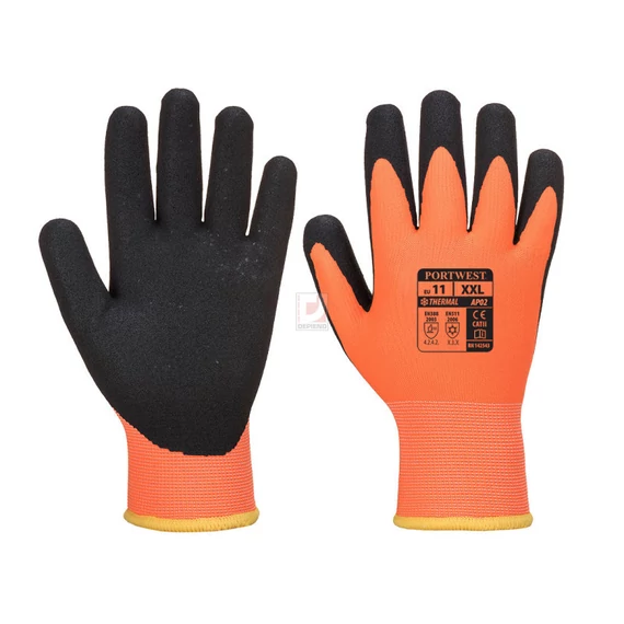 Portwest Thermo Pro Ultra védőkesztyű narancssárga / fekete, XXL-es méret