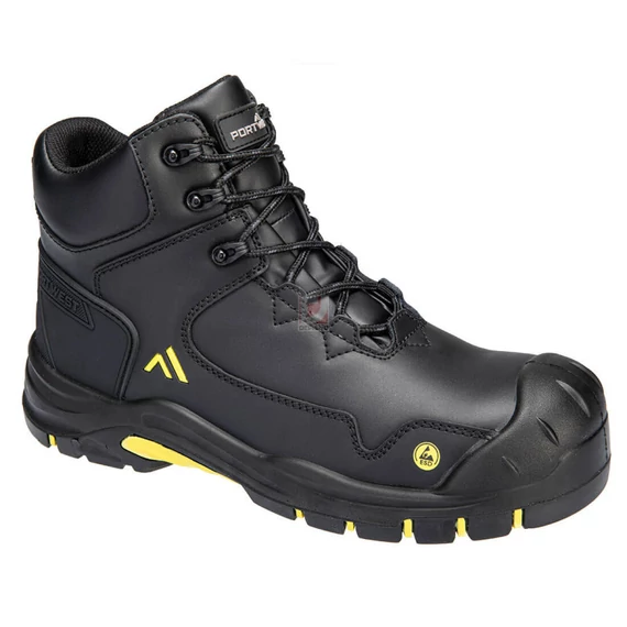 Portwest Apex bakancs S3S ESD HRO SR SC FO fekete / sárga, 42-es méret