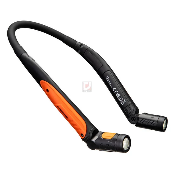 USB újratölthető LED nyaklámpa fekete / narancssárga