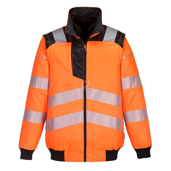 Portwest PW3 Hi-Vis 3-in-1 Pilota kabát narancssárga / fekete, XXL-es méret