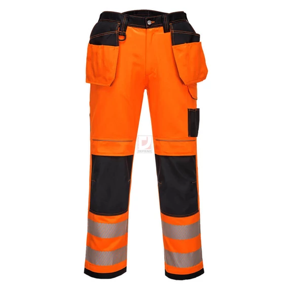 Portwest PW3 Hi-Vis Stretch Holster nadrág narancssárga / fekete, 34-es méret