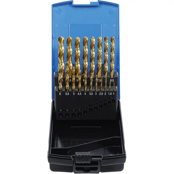BGS csigafúró készlet titán ötvözött 1 - 10 mm 19 db HSS G