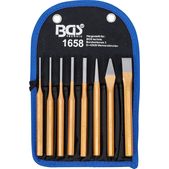BGS lyukasztó / pontozó készlet 150 mm 8 db