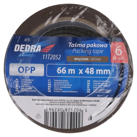 Dedra ragasztószalag 48 mm x 66 m barna 6 db/csomag