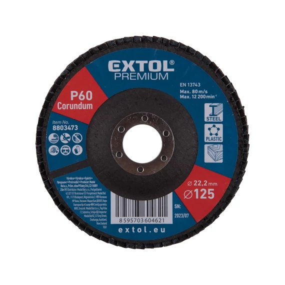 Extol lamellás csiszoló 125 x 22 mm P80