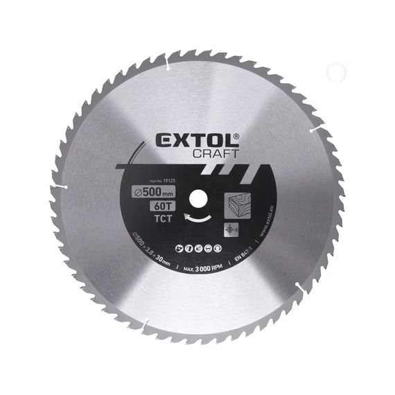 Extol körfűrészlap keményfémlapkás 500 x 30 mm T60