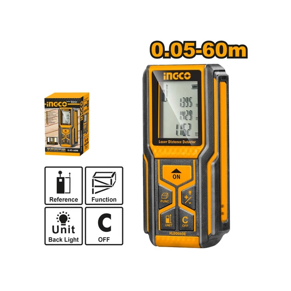 Ingco lézeres távolságmérő 0,05 - 60 m