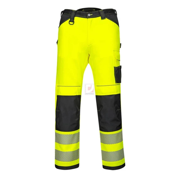 Portwest PW3 Hi-Vis könnyű stretch nadrág sárga / fekete, 32-es méret