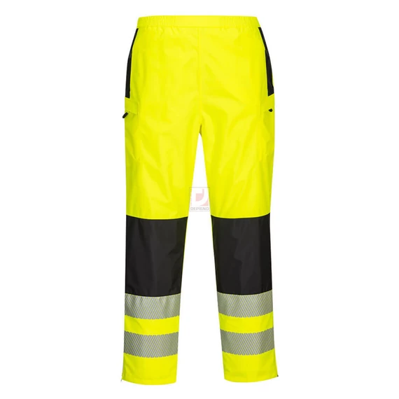 Portwest PW3 Hi-Vis női eső nadrág sárga / fekete, M-es méret