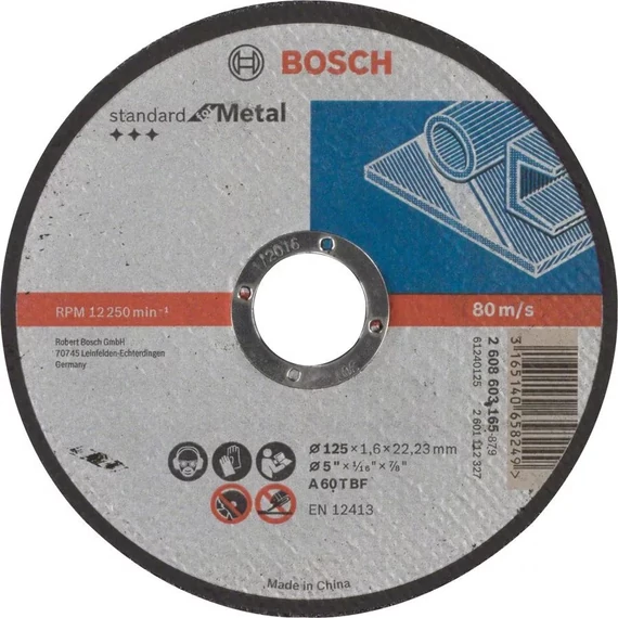 Bosch vágókorong 125x1,6x22,2 mm Standard for Metal A 60 T BF