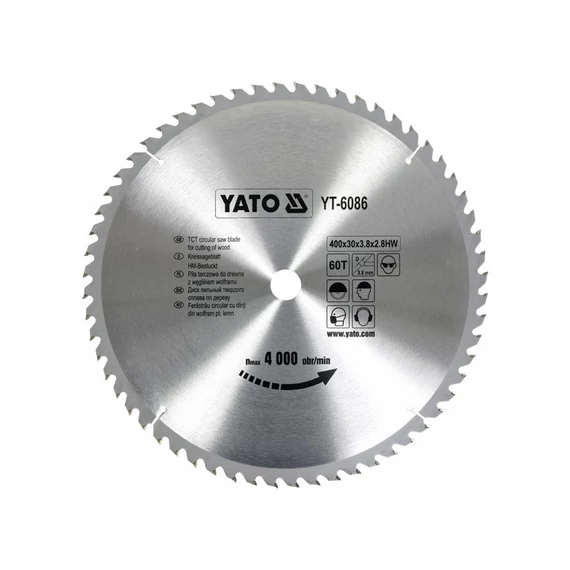 Yato körfűrészlap fához 400 x 30 x 2,8 mm 60T