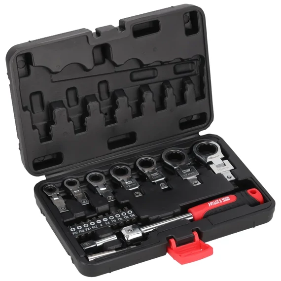 Hillen &amp; Mohr racsnis kulcskészlet 20 db-os 6-19 mm cserélhető fejekkel