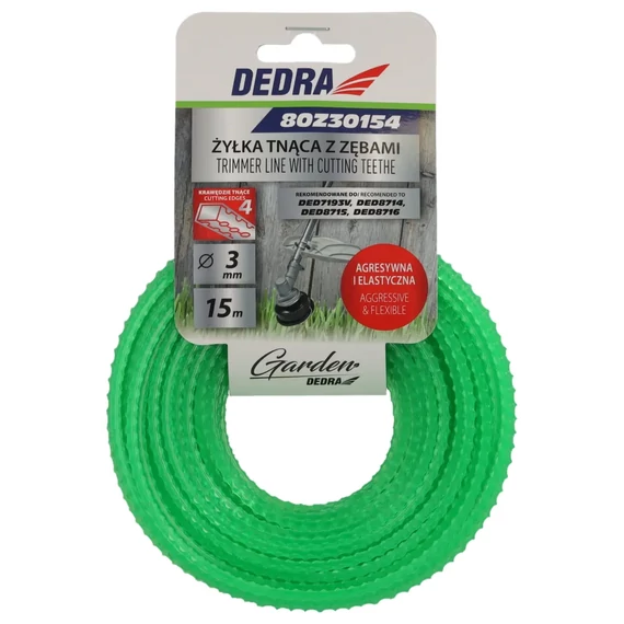 Dedra damil szegélynyíróhoz 3.0 x 15 m 4 vágóéllel