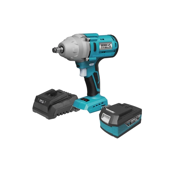 Dedra akkumulátoros ütvecsavarozó 600 Nm 1/2&quot; 4Ah akkumulátorral + töltővel