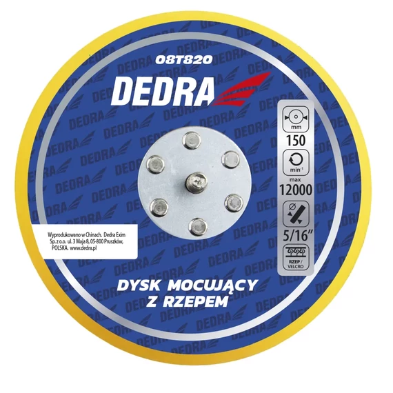 Dedra 08T820 csiszolótalp 150 mm tépőzáras, csiszológépekhez