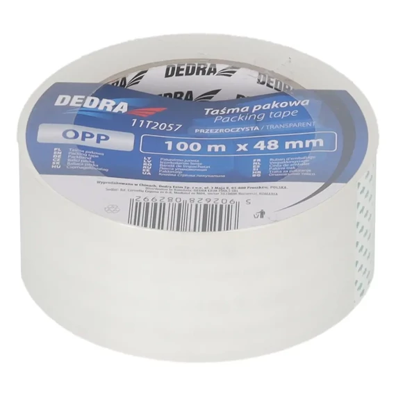 Dedra 11T2056 átlátszó csomagolószalag, 48 mm x 60 m, akril ragasztóval