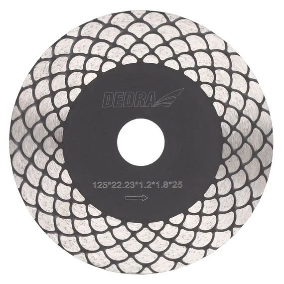 Dedra gyémánt vágókorong 125 mm pikkely szemgens
