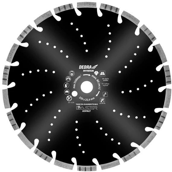 Dedra H1184A gyémánt vágótárcsa 400x25.4 mm aszfalthoz