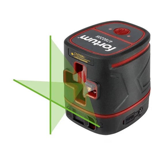Fortum 4780600 automatikus keresztlézer, zöld, 1H1V, Li-ion akkuval
