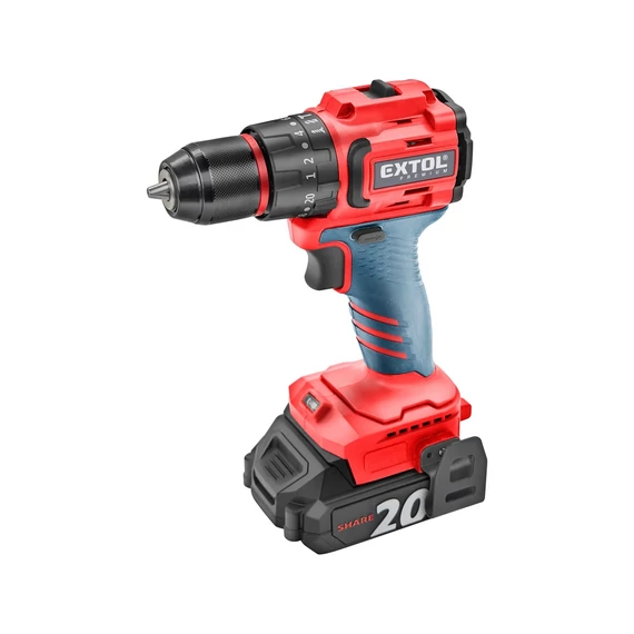 Extol 8891110 akkus ütvefúró-csavarozó 50 Nm 20V 1× 2,0 Ah akkuval