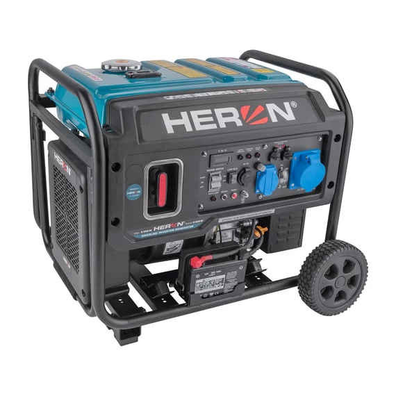 Heron 8898317 benzinmotoros áramfejlesztő 6 kVA, 230V, 1 fázis, inverteres