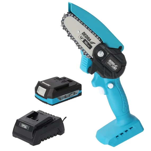 Dedra DED6984 akkumulátoros mini láncfűrész 4&quot; 100 mm 18 V akkuval és töltővel