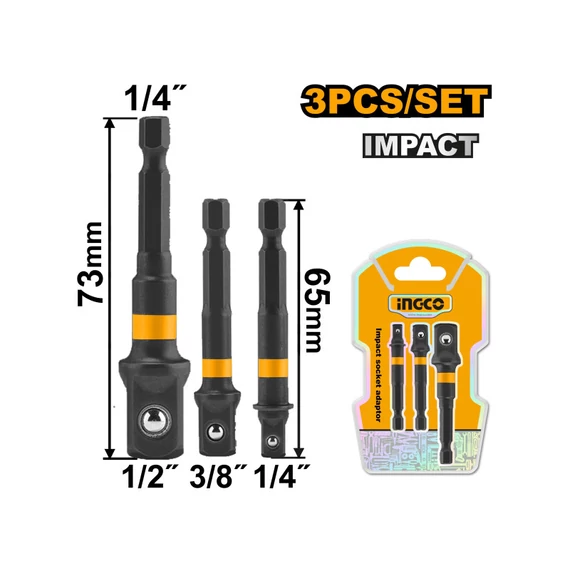 Ingco dugókulcs adapter 3 részes 1/4"