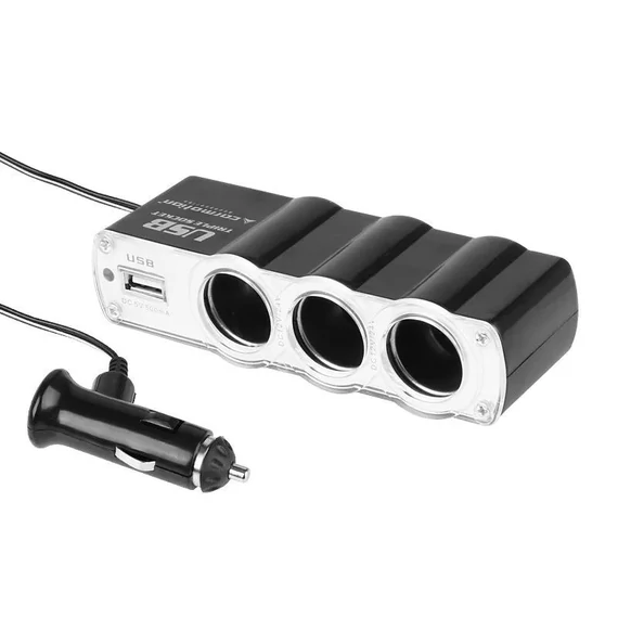 Szivargyújtó elosztó 3-as + USB 12-24V