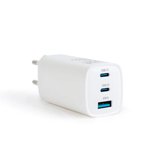 Delight hálozati adapter USB + Type-C PD45W gyorstöltéssel - fehér